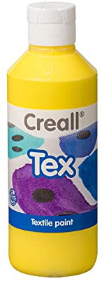 Creall Textil- & Stoffmalfarbe | Gelb 250 ml | Waschmaschinenfest nach Fixierung | Für T-Shirts, Jeans, Schuhe, Stofftaschen, Möbel & Autoinnenraum/Dachhimmel