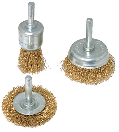 Silverline Brassed Steel Wire Wheel and Cup Brush Set 3 Pieces (985332)
