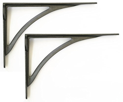 Castelion® Pair of Large Cast Iron Victorian Ironbridge Shelf Brackets – 10 / 25cm