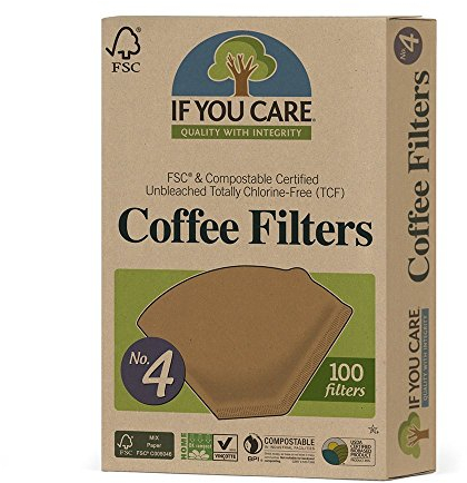 Pack of 5 x If You Care #4 Cone Coffee Filters - Brown - 100 Count