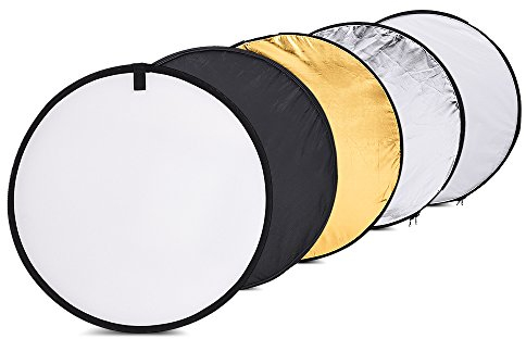 Andoer 60cm 5en1 Reflector Portatil Plegable(Oro, Plata, Blanco,Negro,Transparente)