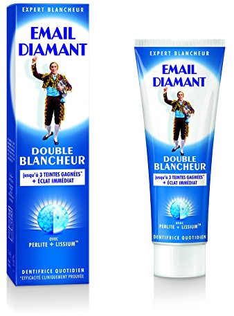 Email Diamant Dentifrice double blancheur, éclat immédiat, arôme menthe fraîche - Le tube de 75ml