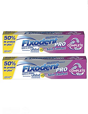 Fixodent – Fixodent Pro – Cuidado Confort – Tubo de 70,5 gramos – Lote de 2 tubos