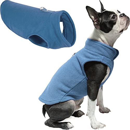 Gooby Every Day fleece kallt väder hundväst för små hundar, liten, blå