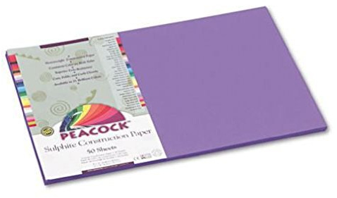 Pacon P7212 Peacock Sulphite Construction Paper, 76-Pounds 12 x 18 Inches Violet, 50 Sheets/Pack (PACP7212)