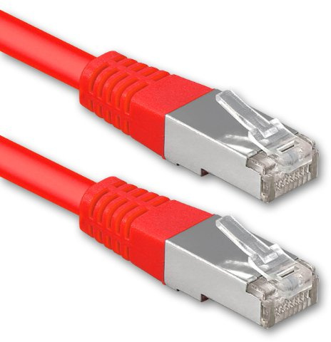 15m röd - 1 stycke Cat.6 patch kabel nätverkskabel CAT6 S-FTP Gigabit Lan PIMF CAT 6 koppar CU halogenfri Internet DSL spelkonsol Smart TV