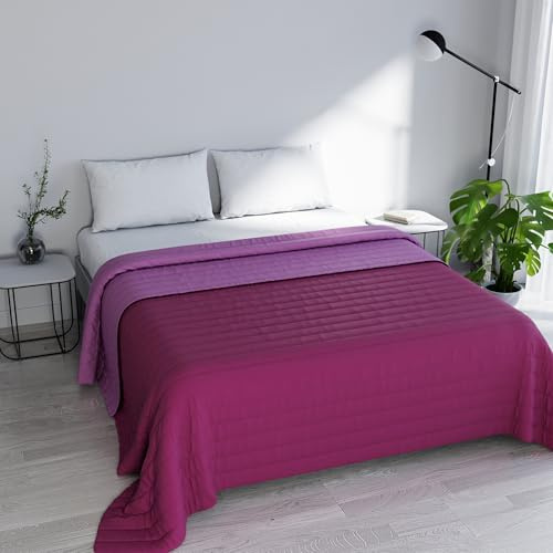 Elegant Ropa DE Cama Italiano Colcha Verano Lila/Fucsia Doble 260 x 270 cm
