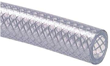 REHAU Tubo flessibile in tessuto PVC, 6 mm (ID) x 12 mm (AD), 25 m, tubo per aria compressa, trasparente