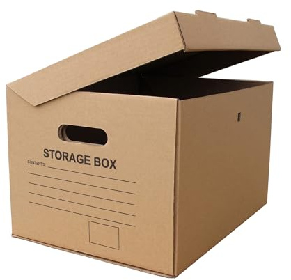 W.E. Roberts Pack of 5 A4 Archive Office Storage Cardboard Boxes - 15 x 12 x 9/390mm (L) x 304mm (W) x 238mm (H)