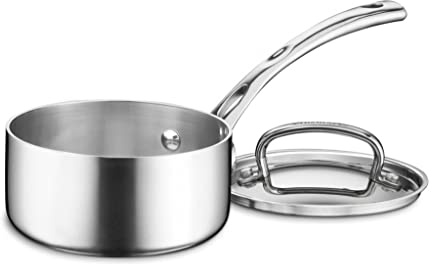 Cuisinart French Classic Tri-Ply Stainless 1-Quart Saucepan with Cover,Silver