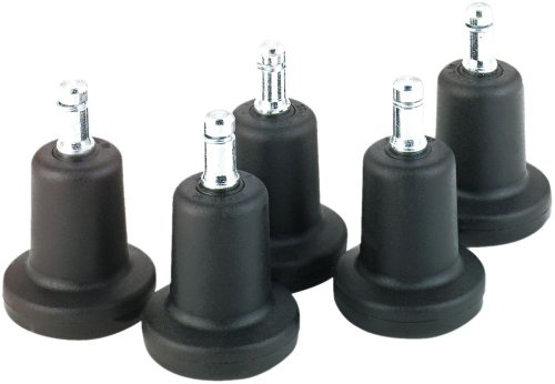 High Profile Bell Glides, 7/16 Dia. x 7/8 Long Stem, 110 lbs./Glide, Matte Black Finish, 5/Set