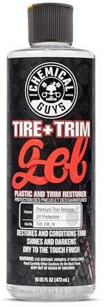Chemical Guys Tire And Trim Gel For Plastic And Rubber, Restores Faded Tires, Trim, And Bumpers, Enhances Shine And Protection, Safe For Cars, Trucks, SUVs, Motorcycles, RVs & More, 16 Fl Oz