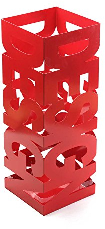 VERSA Design Portaombrelli per Ingresso, Corridoio, Camera, Giardino. Portaombrelli Piccolo e Moderno, Misure (A x L x l) 52 x 19 x 19 cm, Metallo, Colore Rosso