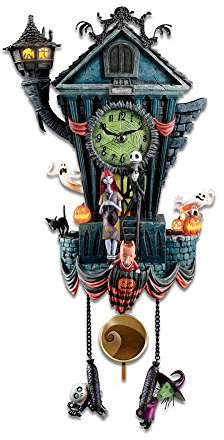 The Bradford Exchange The Nightmare Before Christmas Cuckoo Clock, 21 inches, Musical, Light-Up, Limited Edition