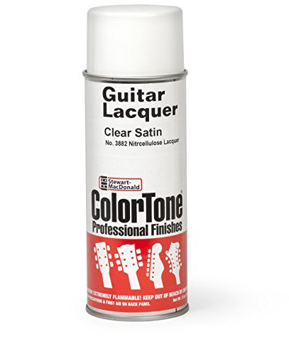 ColorTone Nitrocellulose Guitar Lacquer Spray - Clear Satin 13oz Aerosol Can - Low Gloss Fast-Drying Professional Wood Finish for Guitar, Bass & Instrument Refinishing
