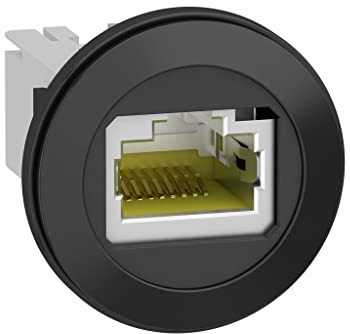 Schneider Electric Panel mounted RJ45 port, plastic, Ø22, for ethernet interface, RJ45 jack