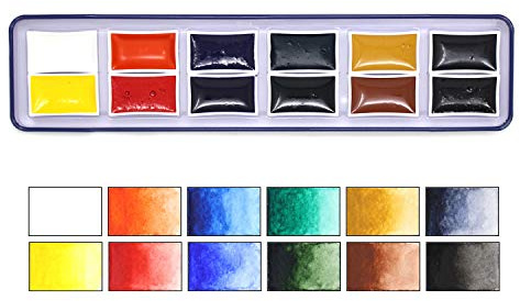 Artway High Pigment akvarellfärg set – 12 pannor/färger