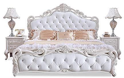jvmoebel Klassisches Bett Barock Rokoko Hotel Betten Polsterbett Doppelbett Chesterfield