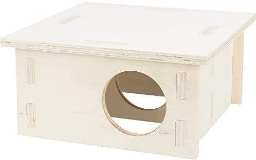 TRIXIE 'Artgerechtes Kleintierhaus ohne Klammern und Nägel für Hamster und Mäuse, mit Zwei Kammern 'Mehrkammerhaus, 2 Kammern, 20 × 10 × 20 cm - 61230