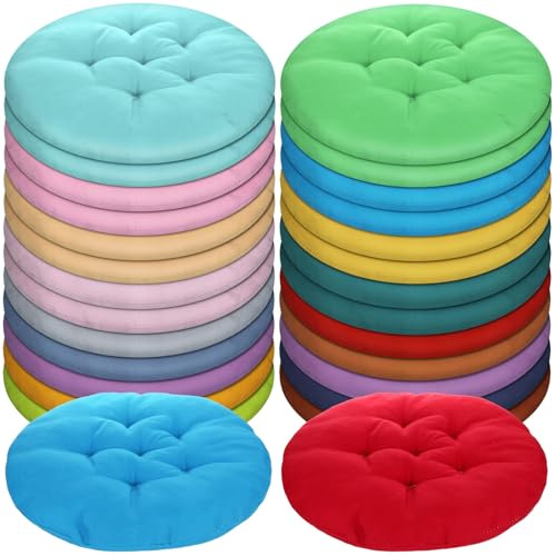 Tinideya 36 Pcs Round Floor Pillows 15.7 in Flexible Cushion, Colorful