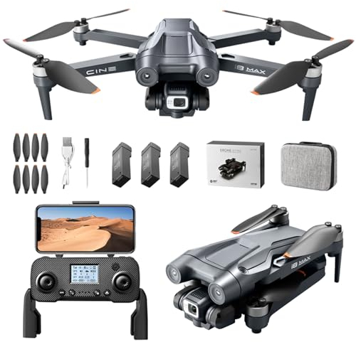 GPS Drone avec Caméra 4K pour Adultes, 5G WiFi FPV Quadcopter avec 150° ESC Camera, Retour Automatique GPS, 3 Batteries 60 Minutes de Vol, Moteur Sans Balais, Follow Me, pour Débutants