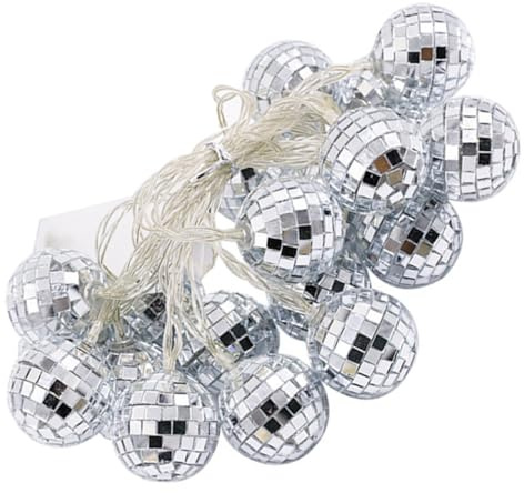 OUNONA 1 Set Mini Disco Ball Lights Home Hanging Ornament Christmas Light Decoration Camping Tent Accessories Camping Supplies for Tent Camping Festival Camping Accessories LED Lights | 10 Lamp Beads, Silver Finish, Battery Powered Design, for Canteen Doors and Christmas Décor