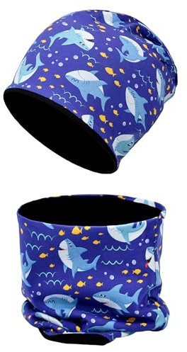 MAKFORT Kids Winter Hat Neck Warmer Soft Beanie Hat Cotton Skull Cap Cotton Beanie and Loop Scarf