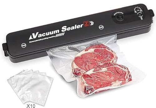 Sigillatrice sottovuoto per alimenti con 10 PCS di sacchetti per sigillatura sottovuoto Sacchetti di stoccaggio riutilizzabili per la conservazione degli alimenti,la cottura sous vide