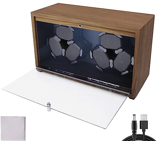 Gziztx Automatic Watch Winder 6 Slots for Mechanical Watch with LED Light, with 4 Modes