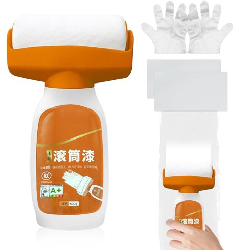 500 g Pittura con Rullo, Rullo per Pittura Bianca, Wall Repair Roller Paint, Roller Paint Bianco per Riparazione Muri, Ritocchi Muro Bianco, per Riparare Macchie E Pareti Danneggiate