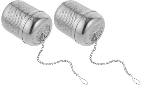 Gadpiparty Infusor de Té en Forma de Bola de Acero Inoxidable Pequeño Cadena, Filtro de Especias para Condimentar Sopas y Guisados, Colador de Malla Fina Reutilizable para Cocina, Set de 2