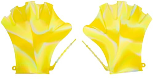 PRETYZOOM Guantes de Natación Palmeados Ajustables para Entrenamiento Acuático, Silicona Resistente al Agua, Par de Guantes de Piscina para Buceo y Fitness en Piscina (Color Multicolor)