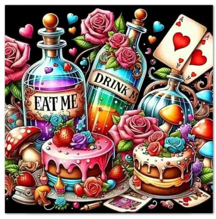 GOUGOUFAFA Diamond Painting Kits for Adults, Fantasy Diamond Art 13x13Inch | Full Round Drill Crystal Art Kits for Adults Beginners, Pink Diamond Art Kits, Handmade Craft Gifts Home Wall Decoration