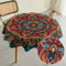 Highdi Tischdecke Abwaschbar Rund 90cm, Outdoor Tischdecken Wasserabweisend Lotuseffekt Mandala Table Cloth Modern tischdecke für Garten Restaurant, Ideal für 30cm-50cm