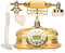 ciciglow Corded Retro Landline Phone, Old Fashioned Vintage Landline with Rhinestones LCD Screen for Caller ID Calendar Display FSK/DTMP Dual System for Home Office Cafe