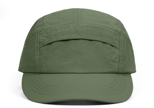 Clakllie vattentät 5 panelkeps snabbtorkande basebollkeps för män kvinnor lätt baseballkeps utomhus camping keps UV-skydd löpmössa, H-GD50-grön, one size