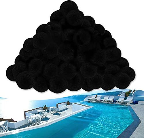 UISEBRT Poolfilterbollar 700 g/1 400 g – filter för sandfiltersystem filter bollar sandfilter (1 400 g, svart)