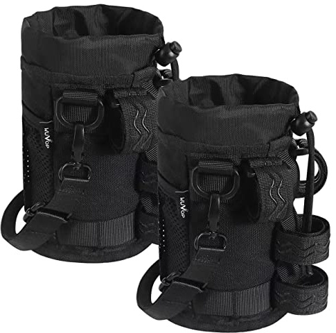 WUVOP Bike Cup Holder, Water Bottle Holder for Bike Handlebar with Mesh Pockets, Universal Cycling Bicycle Water Bottle Drink Cup Cage for Cruiser, Scooter, Mountain Bikes, Road Bikes, Wheelchair