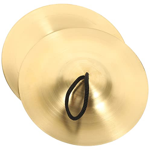Vaguelly 1 par de Platillos de Mano Pequeño Platillo de Caminar de 6 Pulgadas Platillos de Dedos de Cobre de Metal Instrumento de percusión para Adultos Niños Fiesta