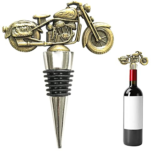 ZPSNDP Bouchon Bouteille Vin Champagne, Bouchon Conique de Moto, Accessoire Vin, Cadeaux Vin Mignons pour Homme Femme, Cadeau Fête des Pères, Ustensiles pour Bar et Vin