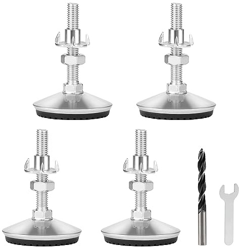 lalago 4 stycken möbelfötter justerbara, M8 × 50 mm metallbordsben, justerbara fötter, bordsfötter, ben med reglerskruv, justerbar skruv för möbelben