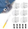 6 Pezzi di Sewing Seam Guide Presser Foot, Piedino Pressore per Orlo Arrotolato Stretto Largo 3-8 mm con Taglia Asole e 10 Viti per Piastra Ago Accessori per Macchine da Cucire