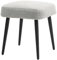 HOMCOM Fußhocker Sitzhocker Quadratischer Schminkhocker Fußstütze mit Kaschmir-Optik, Stahlbeine, für Wohnzimmer, Schlafzimmer, Hellgrau, 42 x 42 x 47 cm