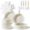 ONGIFT 20pcs Ceramic Cookware Set Nonstick, Detachable Handle Pots and Pans Set, Non Toxic,No PFAS & PTFE & PFOA, Dishwasher/Oven Safe, RV Kitchen Set Removable Handle for Cooking, Cream White