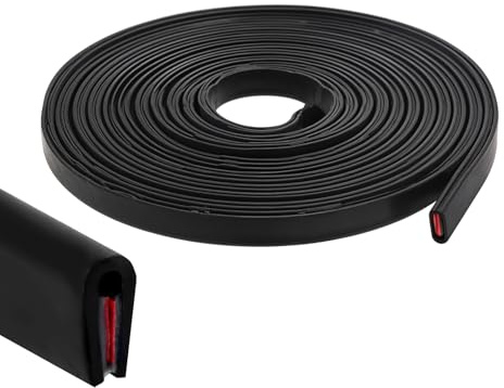 3 Meter Rubber Edge Trim, Black U Channel Edge Trim Self-Adhesive Channel Door Seal Strip for Sheet Metal Door Frame Windows, Fits 0.5-2mm Edges