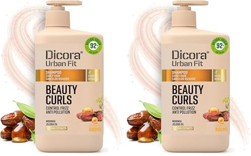 Dicora Urban Fit Champú Beauty Curls para Cabellos Rizados 800 ml, 800 mililitro, 1 (Paquete de 2)