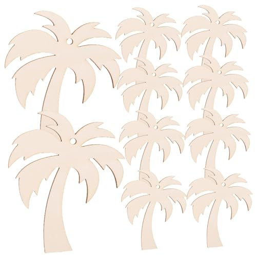 HOMSFOU 20piezas Recortes Madera Forma Palma Resistente Para Manualidades Decoración Fiesta Hogar