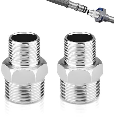 TRACOMPAN Shower Hose Connectors 2 Pack Male to Female Shower Connector | Shower Fittings and Accessories | Universal Water Pipe Connector for Bathroom Shower Systems & Hose Pipe Installations