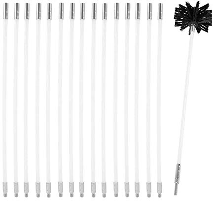 Chimney Sweep Kit – rökrengöringsborste set, sot rengöringspinne och stavar för effektiv reparation av spisrör och komplett rengöringslösning