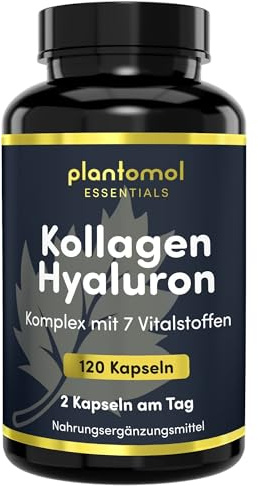Kollagen Hyaluron Kapseln - 2 Monatsvorrat - plantomol® Essentials